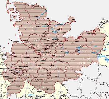 Verbrewitungsgebiet der Hamburger Morgenpost
